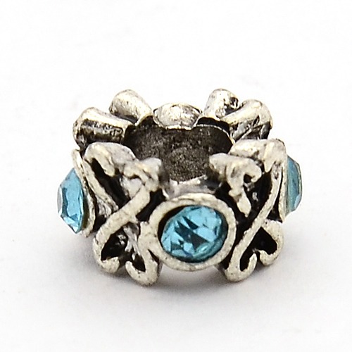 Bead / pendant- Blue rhinestone - 2