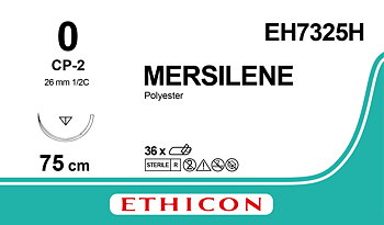 Mersilene suture 0, EH7325H, CP-2 needle, 75 cm green