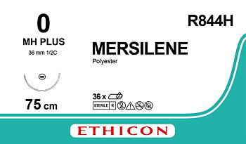Mersilene suture 0, R844H, MH needle, 75 cm green