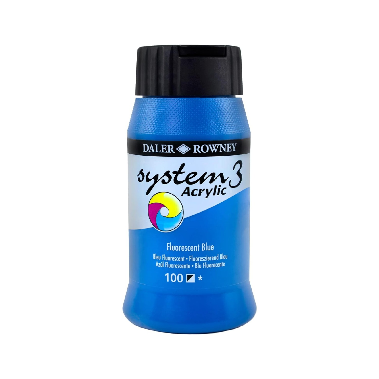 System 3 Akrylfärg 500ml - Fluorescent Blue #100 - Art Of Veda 