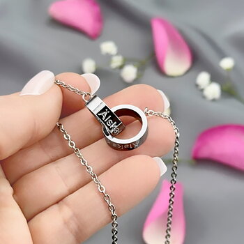 Halsband Dubbelring "Älskad Moster"