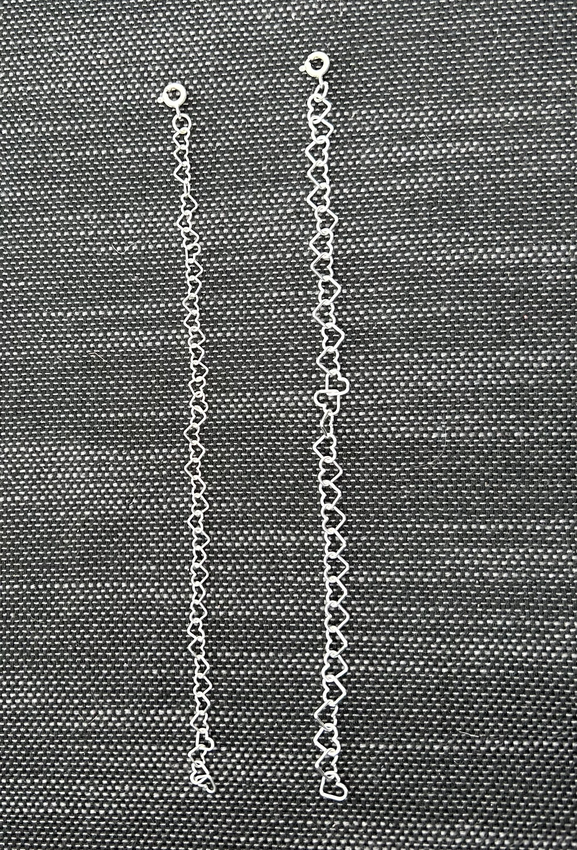 Armband hjärta på rad äkta silver. Små hjärta  - 3
