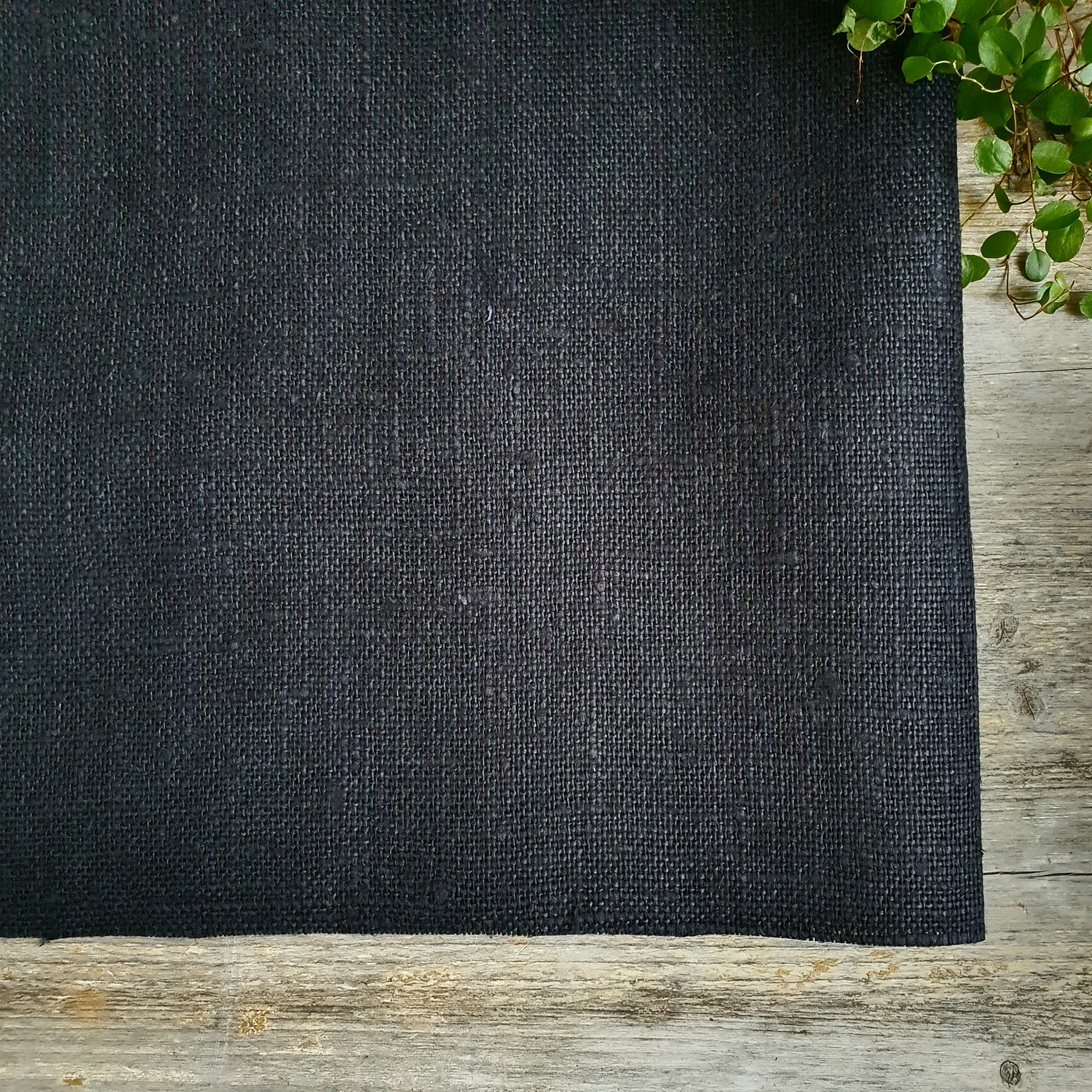 LINNE SÄCKVÄV  SVART 430g/m2