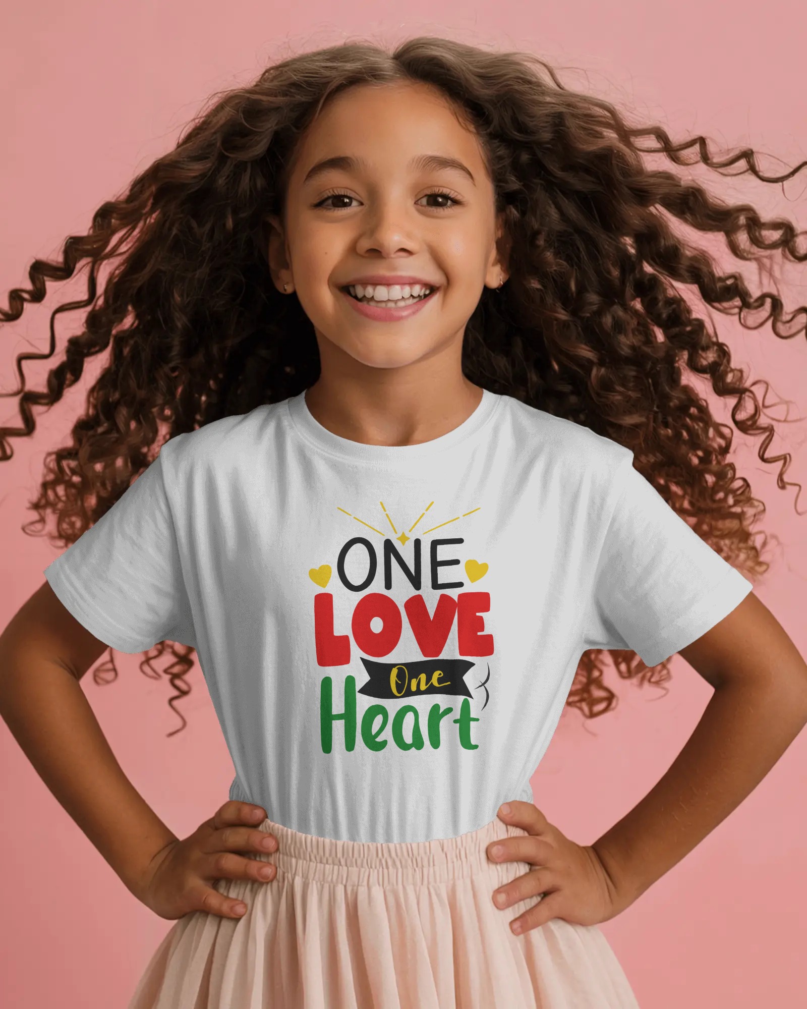 One Love One Heart Kids T-shirt White