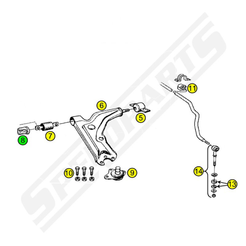 Bearing support (8) - 2