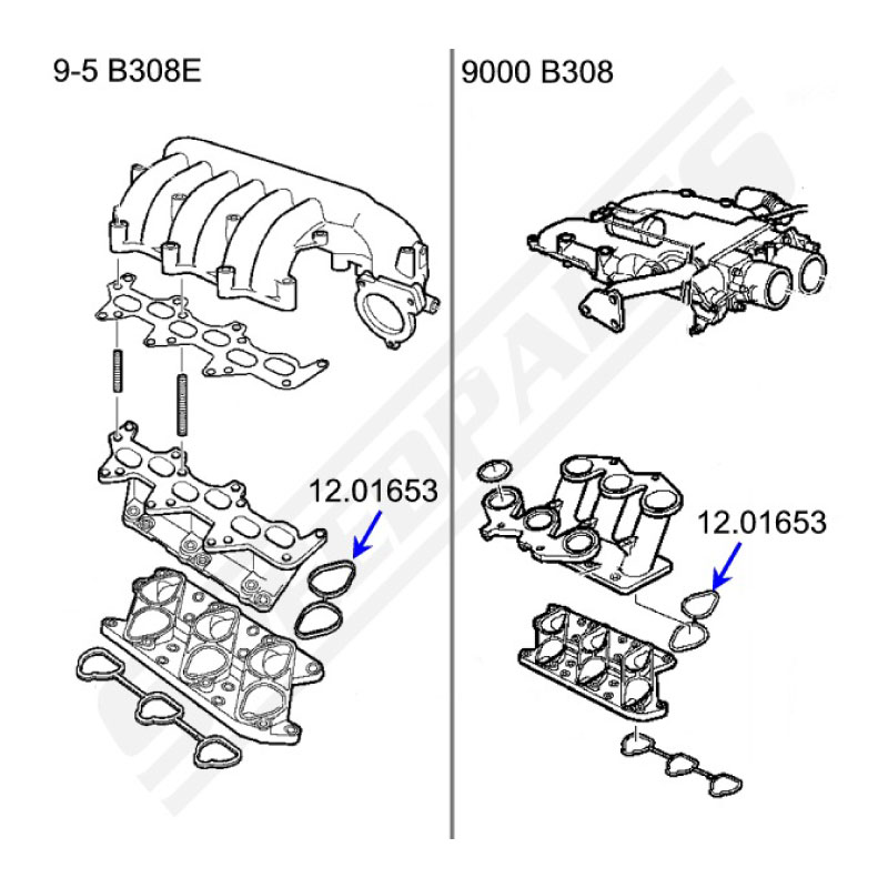 Inlet manifold gaskets B308 - 2
