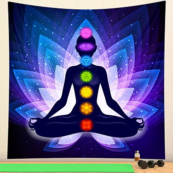 Väggbonad - Chakra Yogi , Blå Lila Lotus 