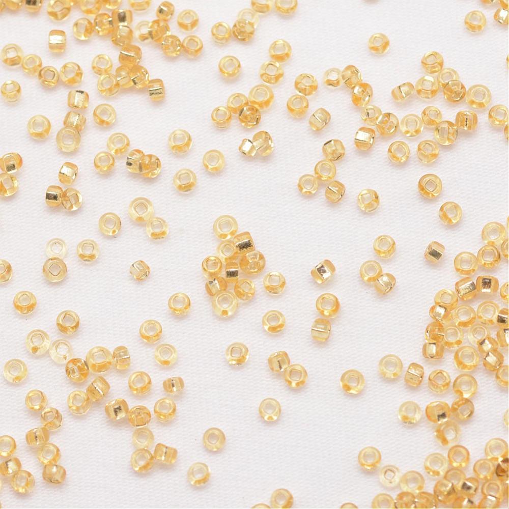 Seedbeads 8/0 guld silverfoil - 2