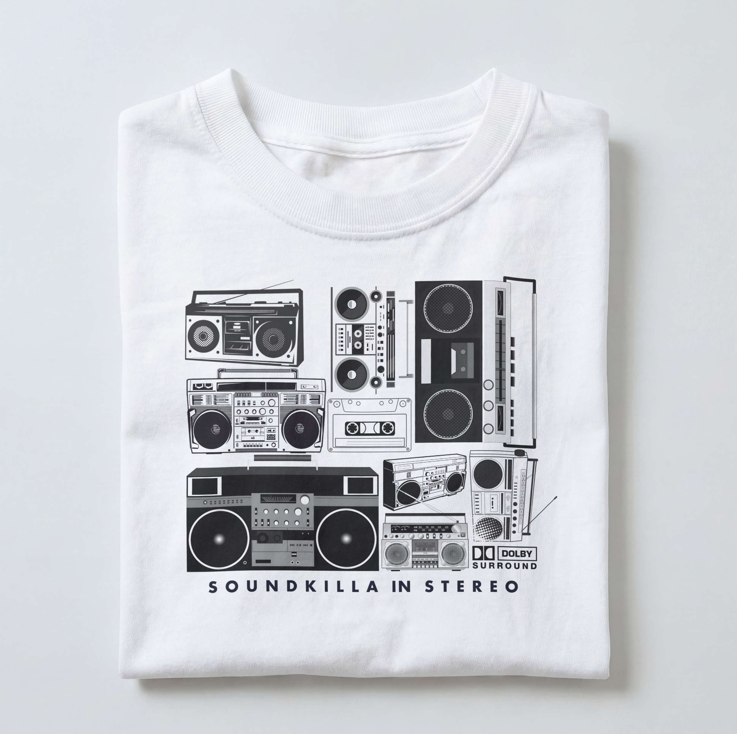 Boom Box  T-shirt White