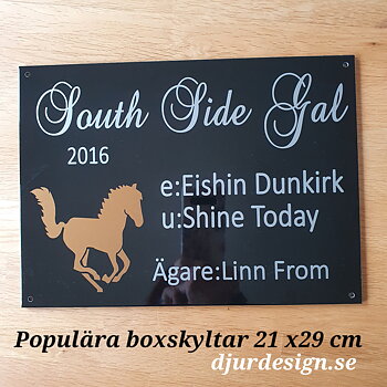  Boxskylt med Ponny i galopp