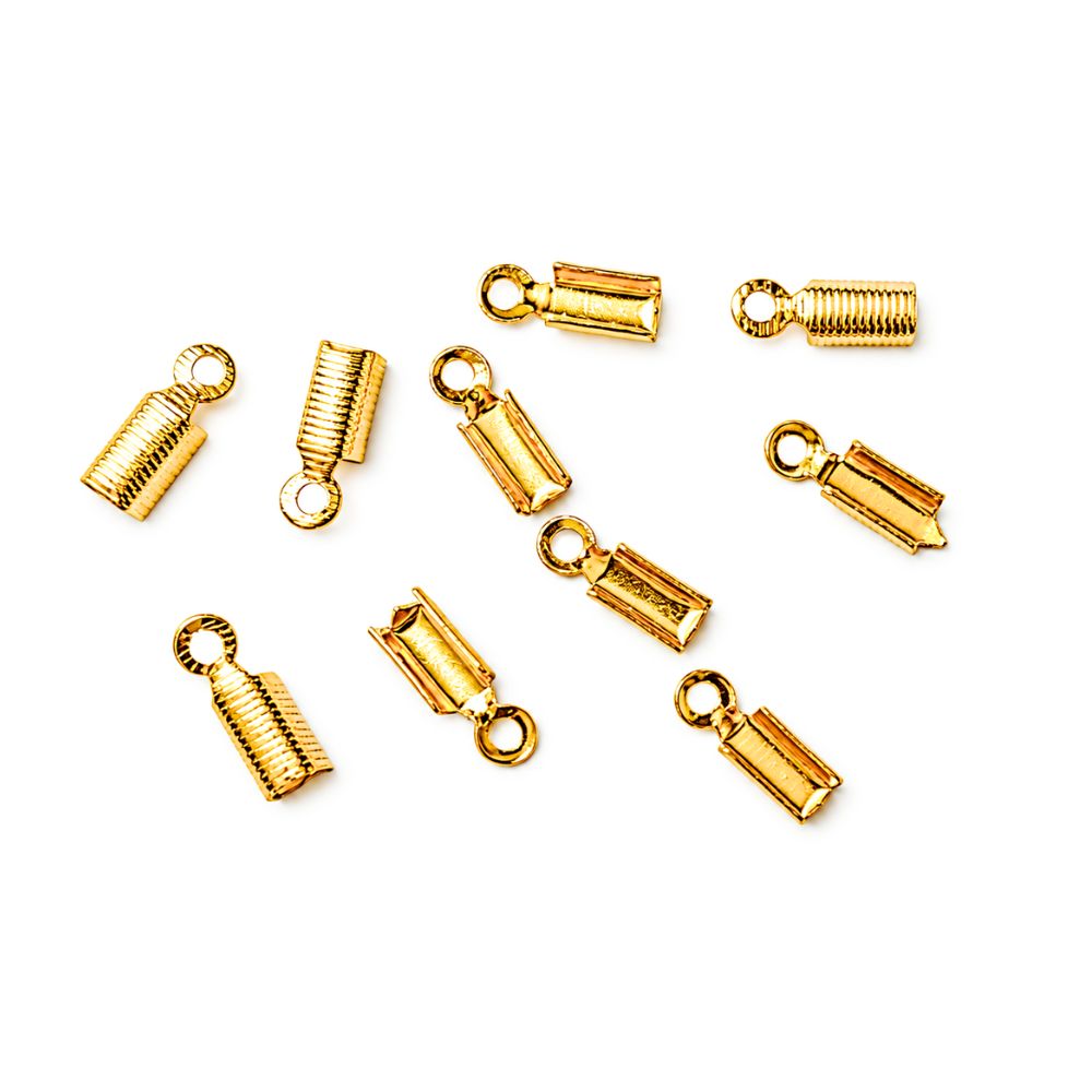 Klämfästen för läderband 13 mm guldfärg 10 st - 2