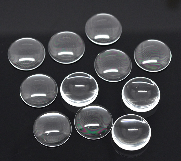 Cabochon i glas - Rund 20 mm - 2