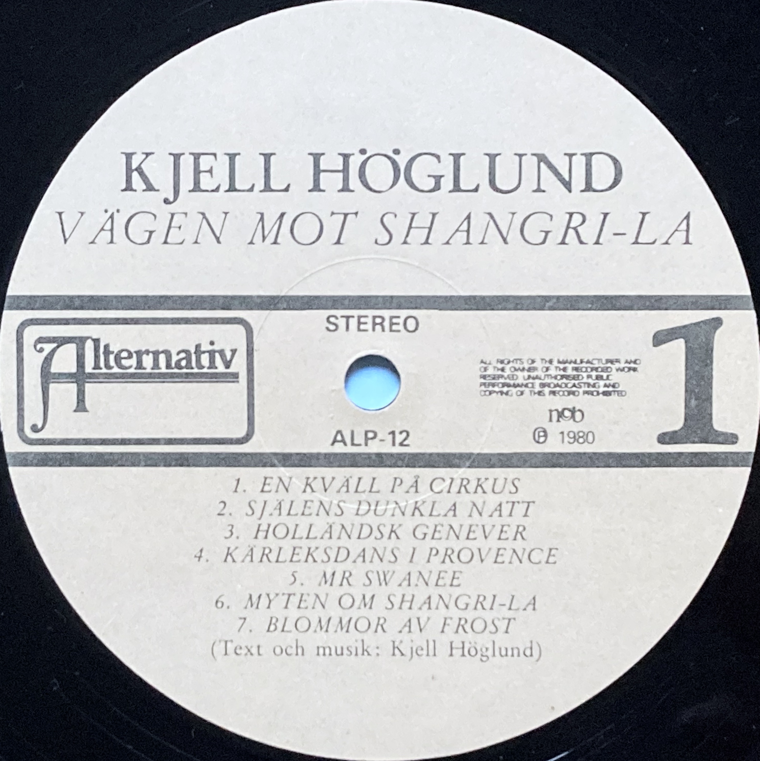 KJELL HÖGLUND - Vägen mot Shangri-la LP 1980 - 3