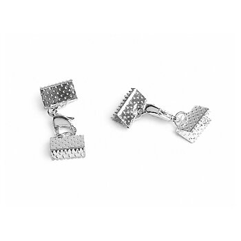 Bandfästen med lås 10 mm silverfärg 2 set