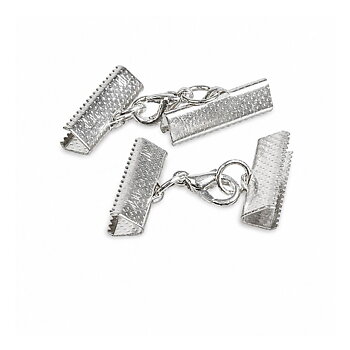 Bandfästen med lobsterlås 22 mm silverfärg 2 set