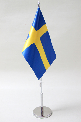 Table flag set Sweden metal base - 2