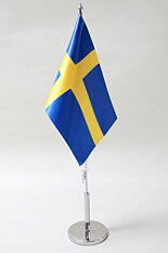 Table flag set Sweden metal base - 2