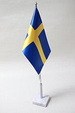 Bordsflaggset Sverige marmorfot - 2