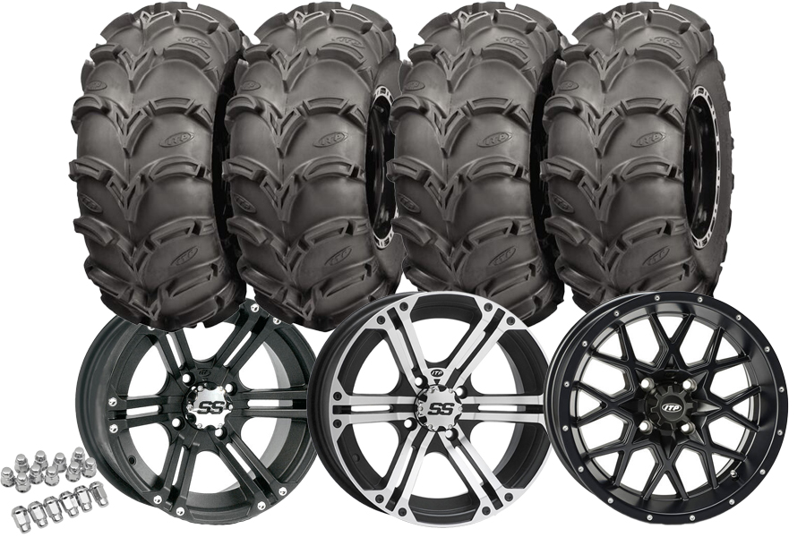 Hjulsats 12" Aluminiumfälg med Mud Lite XL 25" Däck