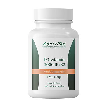 D3-vitamin 3000 IE + K2 60 kap Alpha Plus