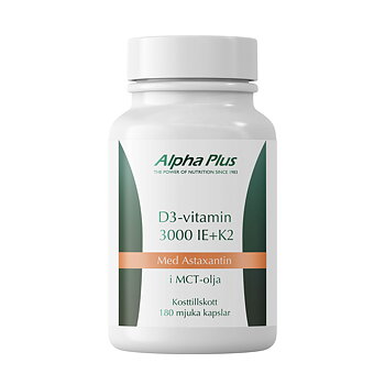 D3-vitamin 3000 IE + K2 180 kap Alpha Plus