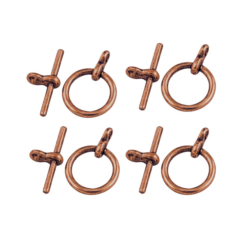 Litet togglelås 12 mm kopparfärgat 10-pack