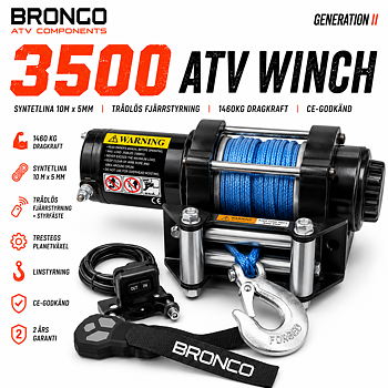 Bronco Generation II 3500 lbs ATV Vinsch med Syntetlina