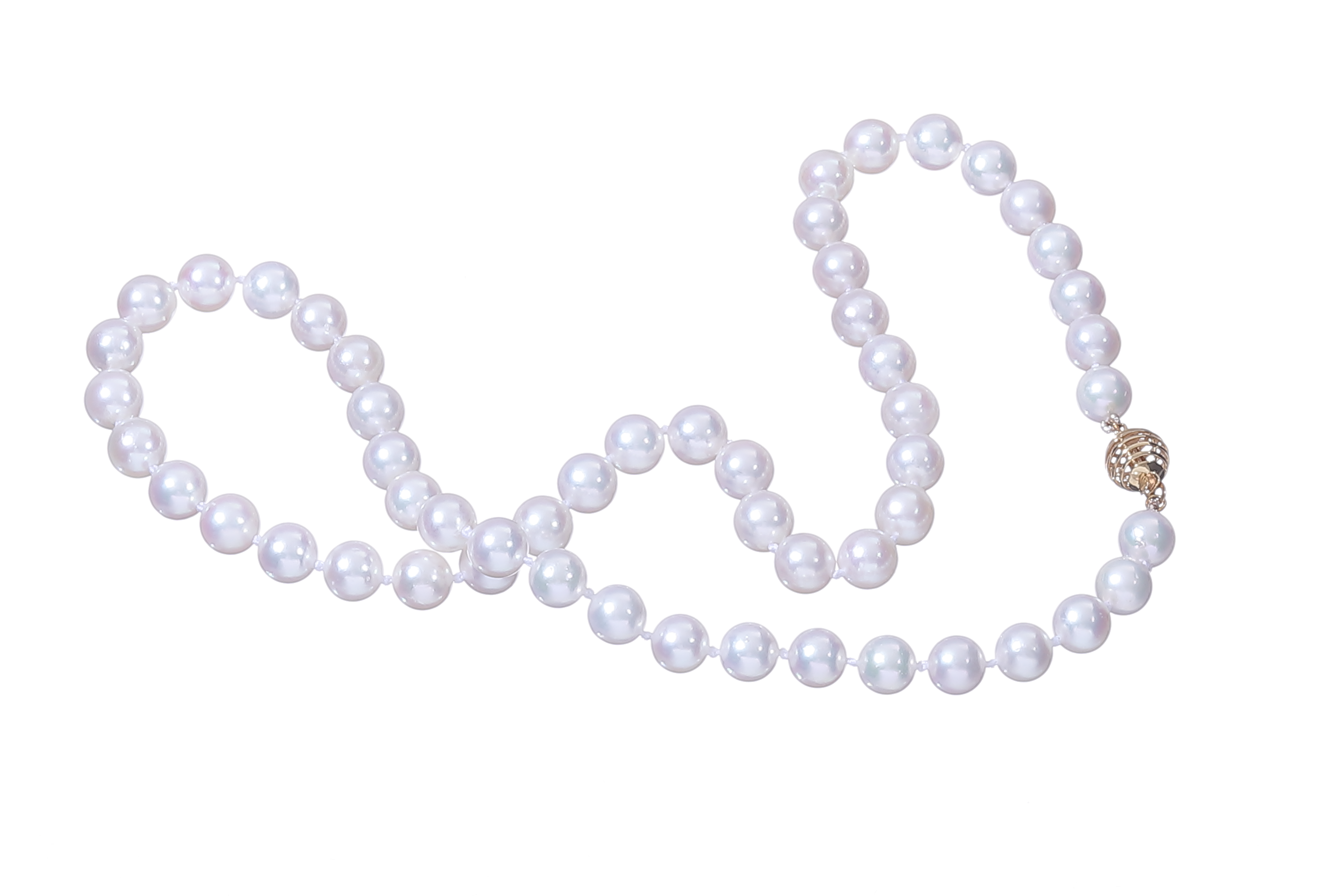 Collana di perle Akoya di qualità AA  da 7-7.5 mm con chiusura in oro - 3