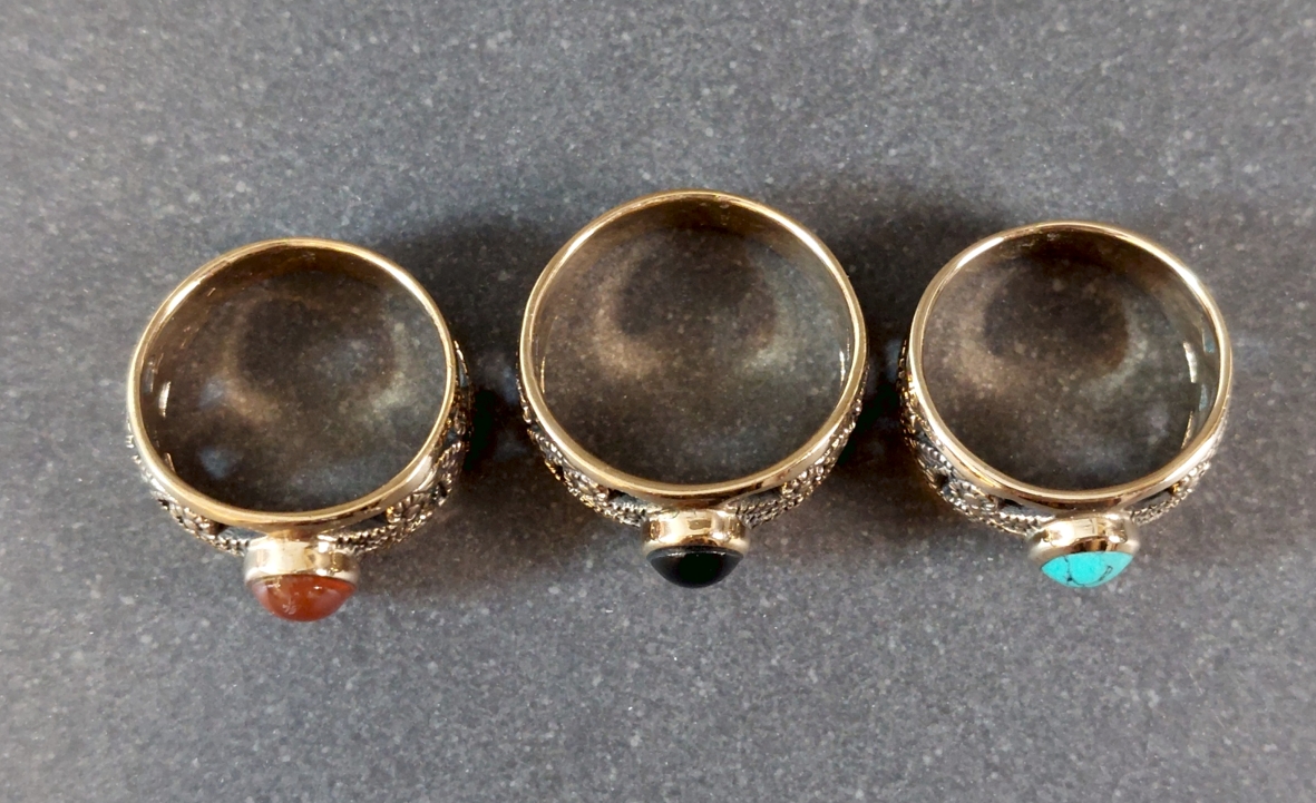 Bred Bronsring med Oval Cabochon  - 3