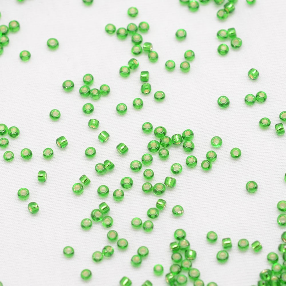 Seedbeads 8/0 grön silverfoil - 3