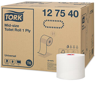 Tork Mid-size Toalettpappersrulle Universal – 1 lager