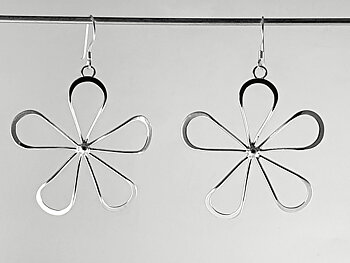 Flower, earrings 925-silver
