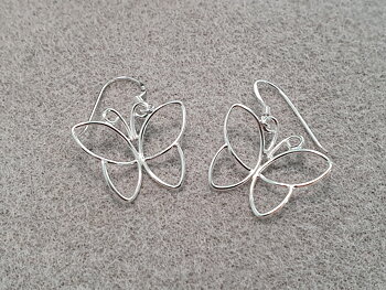 Butterfly thin 19mm, earrings, 925-silver