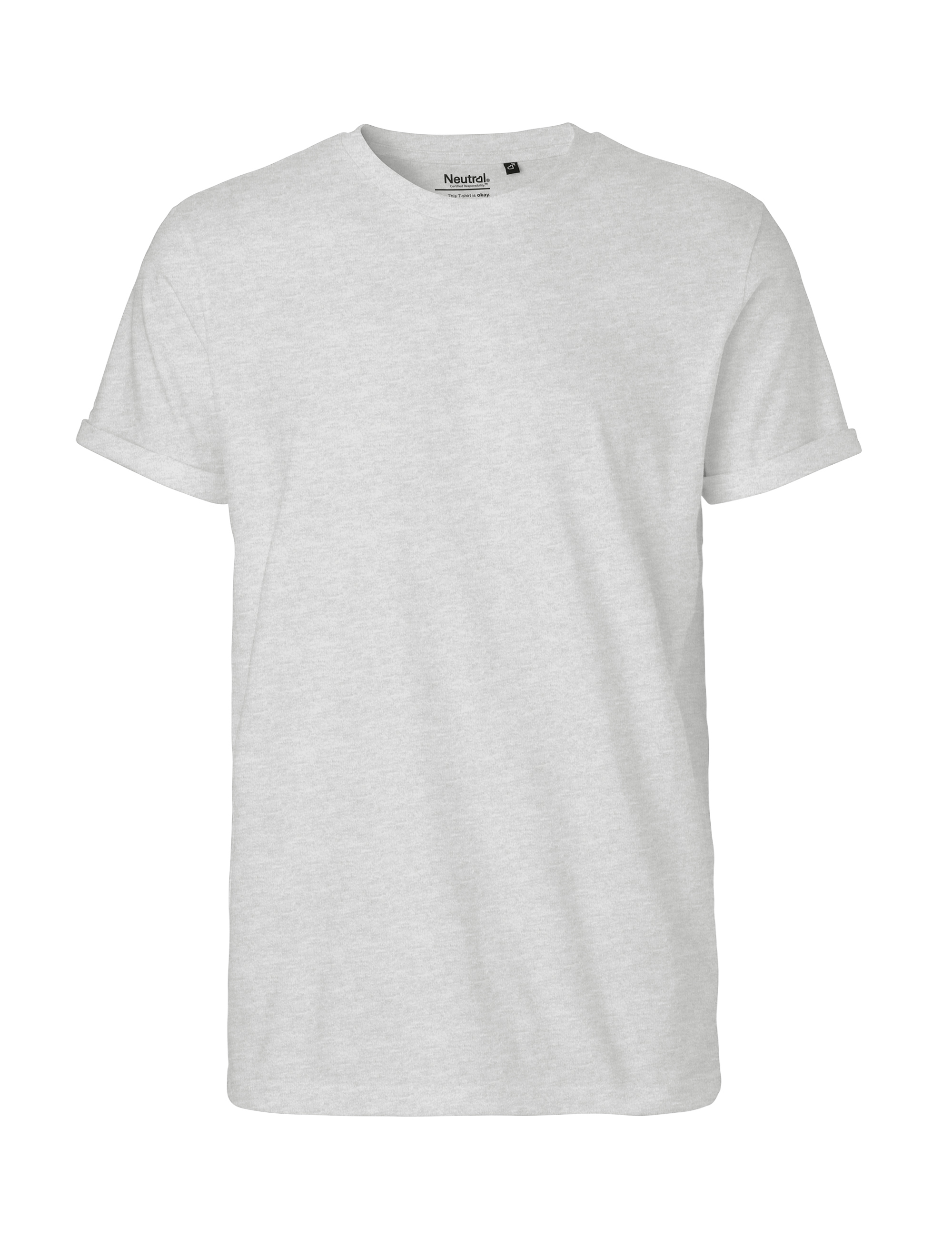 Mens Roll Up Sleeve T-shirt, Neutral, Fairtrade & EKO GOTS - 11 different color - 9