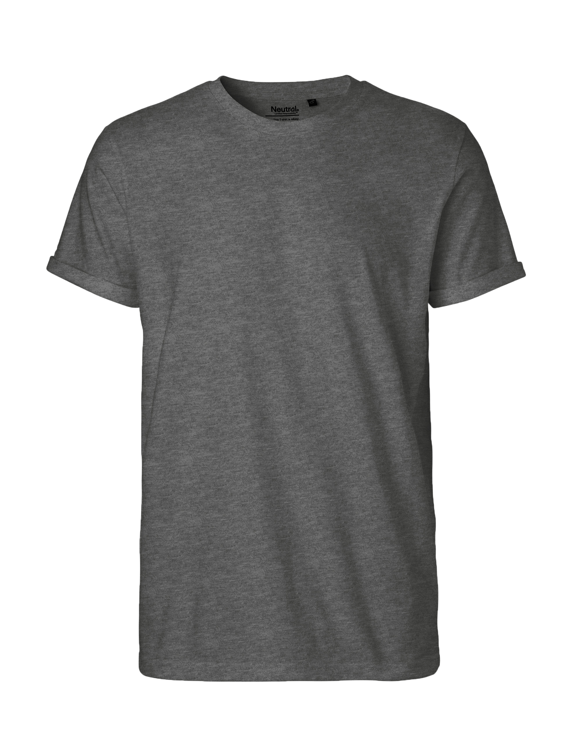 Mens Roll Up Sleeve T-shirt, Neutral, Fairtrade & EKO GOTS - 11 different color - 6