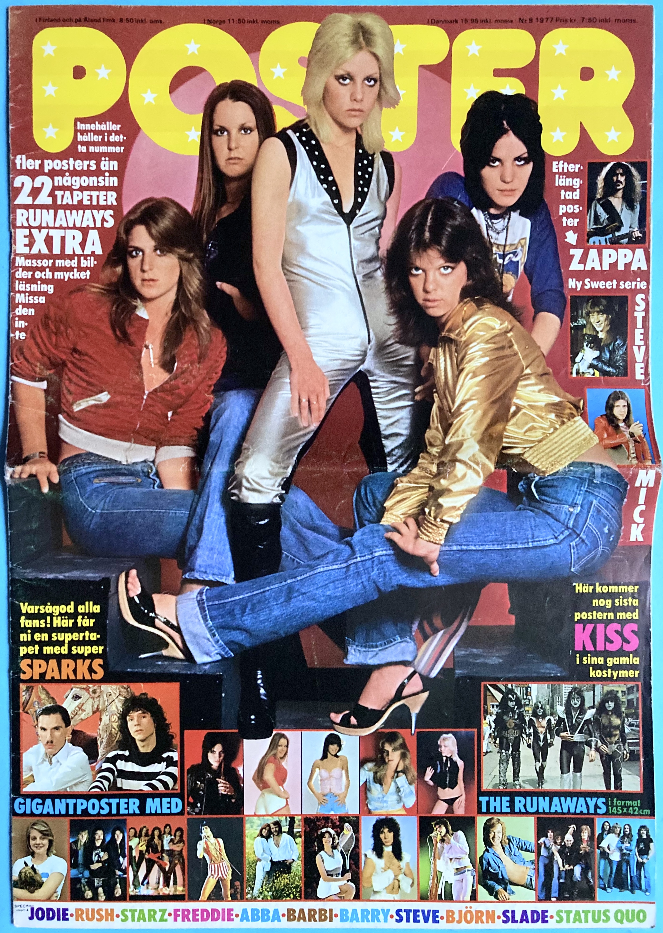 POSTER Mag - No 8 1977 - RUNAWAYS cover