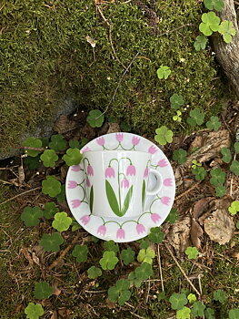 Kaffekopp med fat 25 cl, Linnea