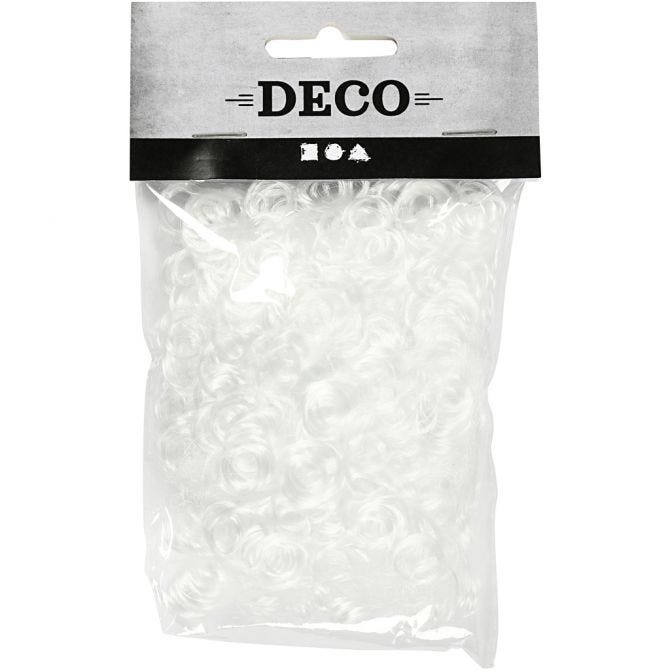 Krulligt dockhår, vit , 15g - 2