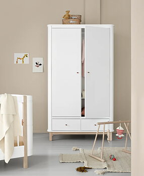 Garderob Wood vit/ek Oliver Furniture 