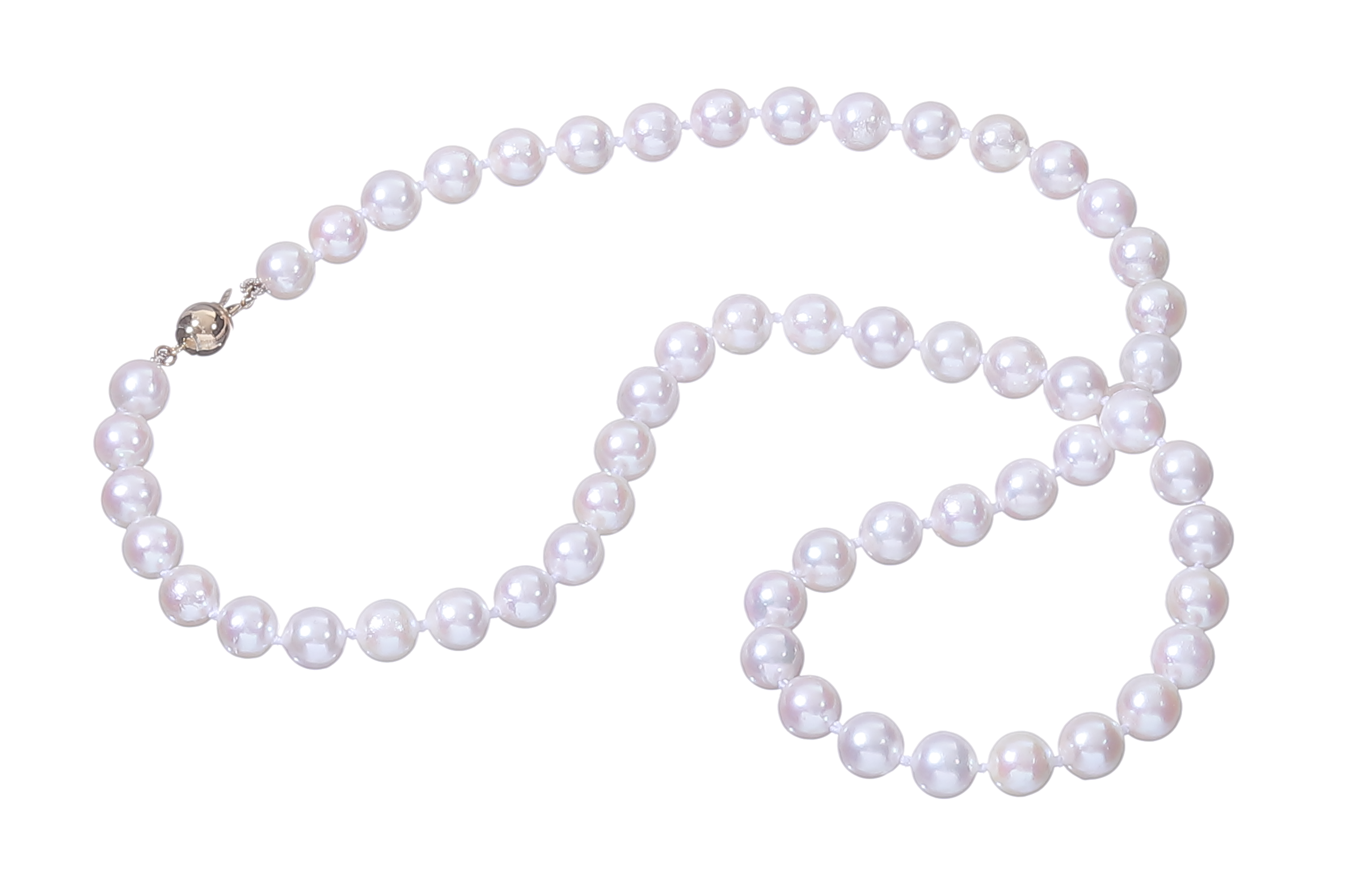 Collar de perlas Akoya de calidad A de 6.5-7 mm con cierre de oro