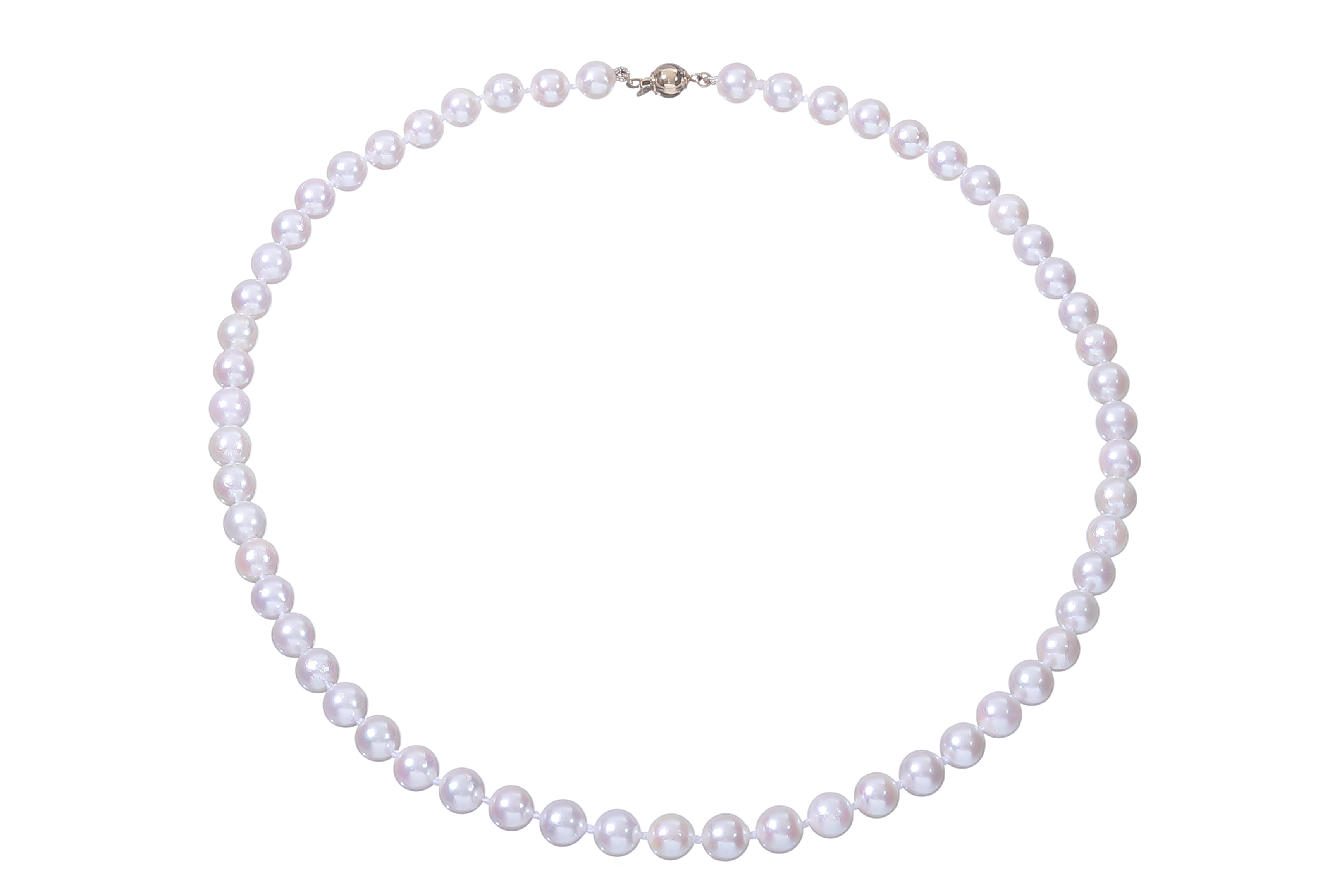 Collar de perlas Akoya de calidad A de 6.5-7 mm con cierre de oro - 2