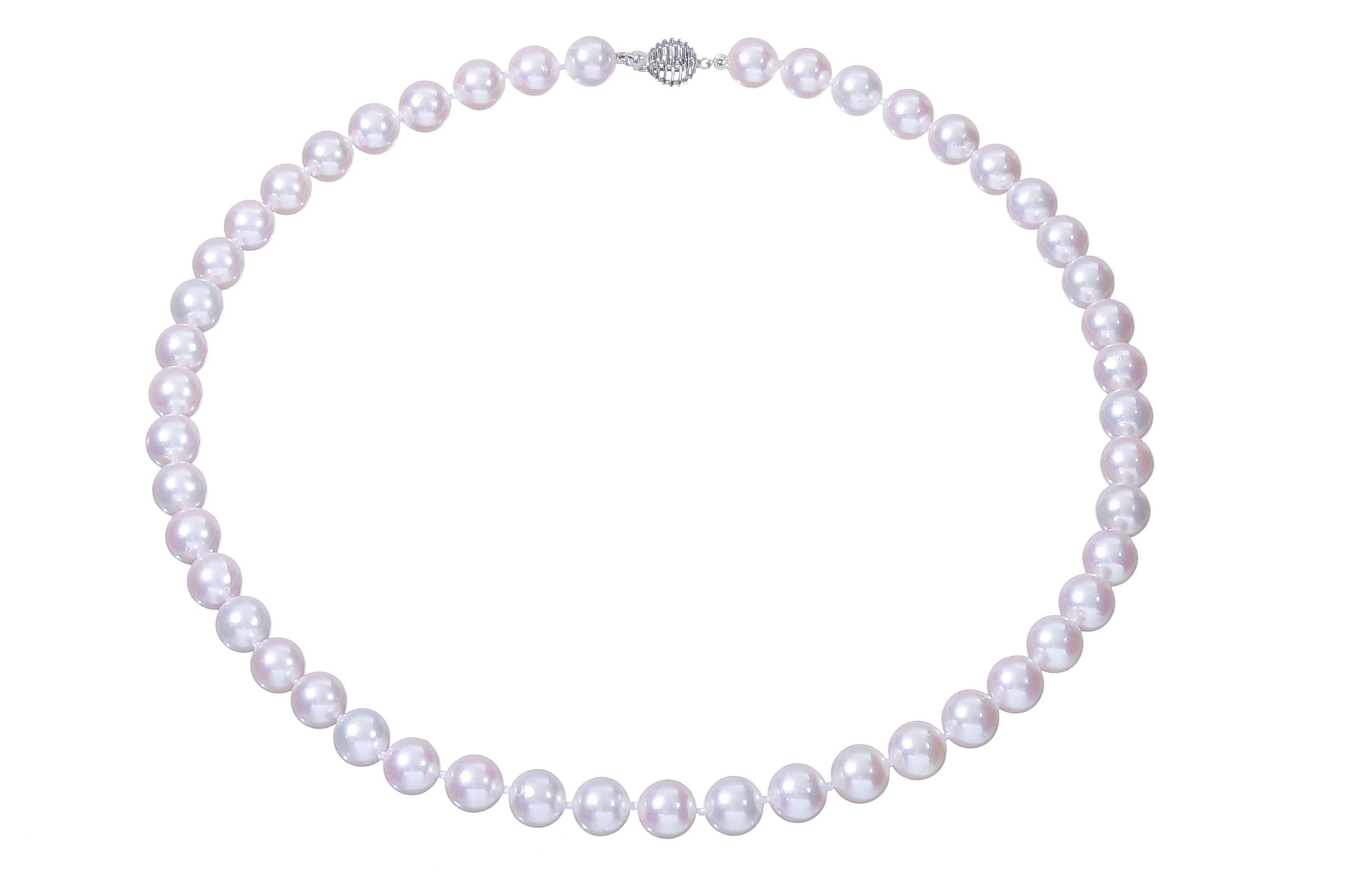 Collar de perlas Akoya de calidad A de 8-8.5 mm con cierre de oro blanco - 2