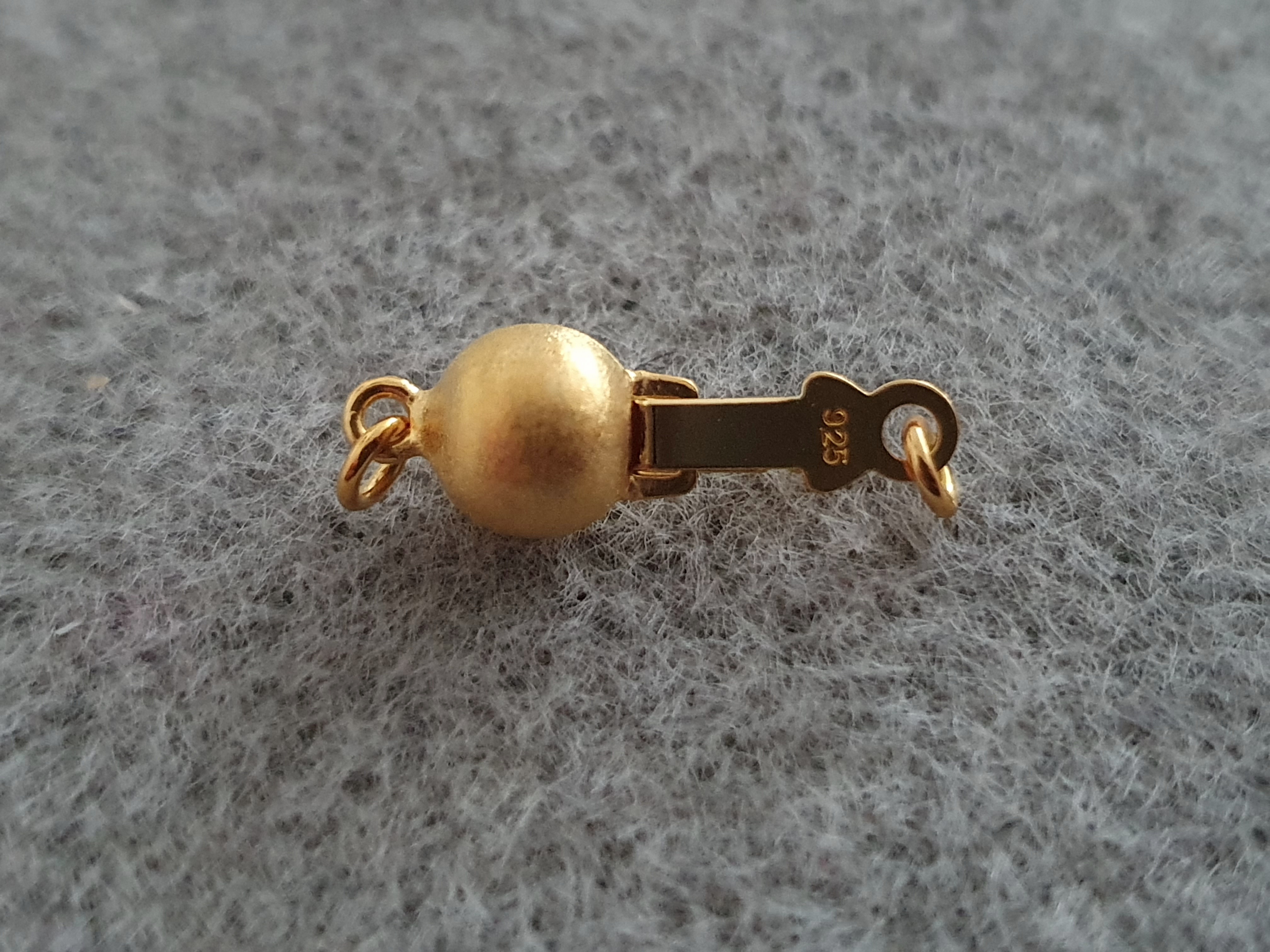 Collierlås fg kula frostad 6mm 925-silver - 2