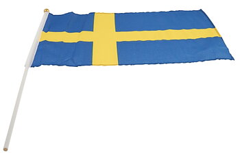 Tygflagga 30x45cm på pinne