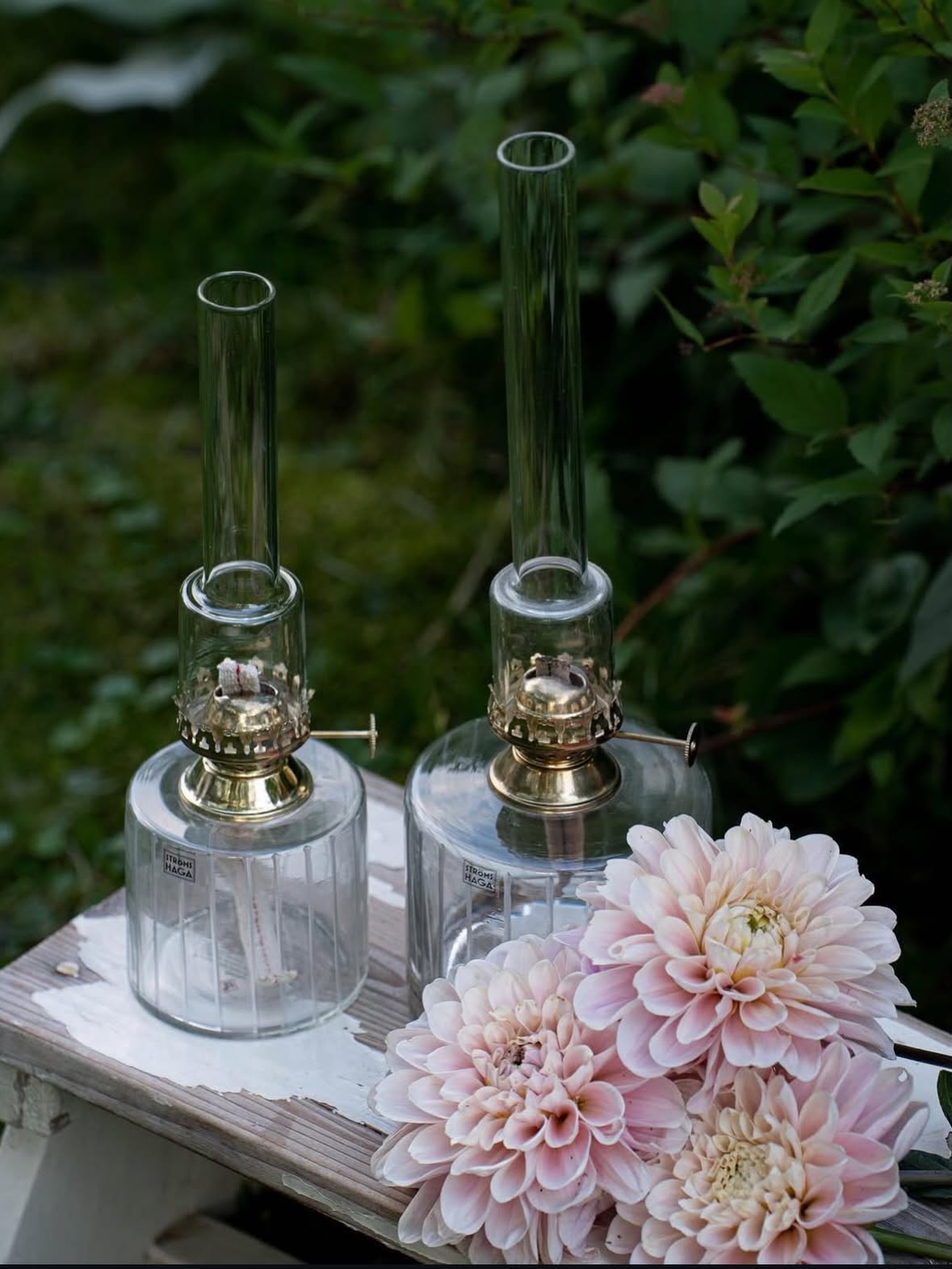 Glass straight large oil lamp
