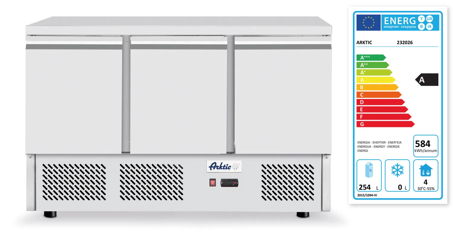 Pizza counter with 3 doors and cooling display 6x GN 1/4 - 2