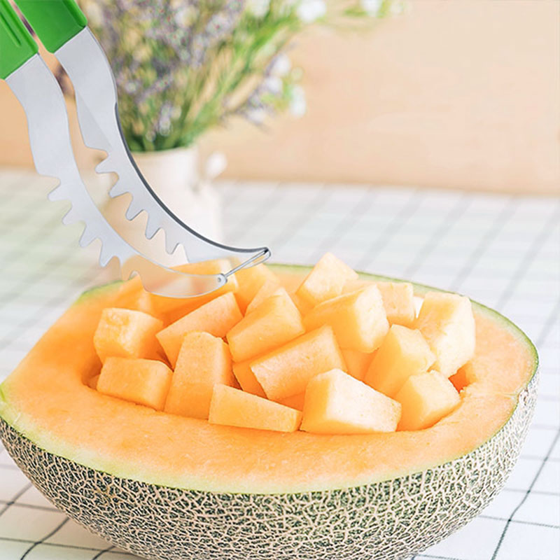 Melonskärare med gula melontärningar