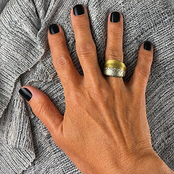 Maffig Svart Silver Glasring