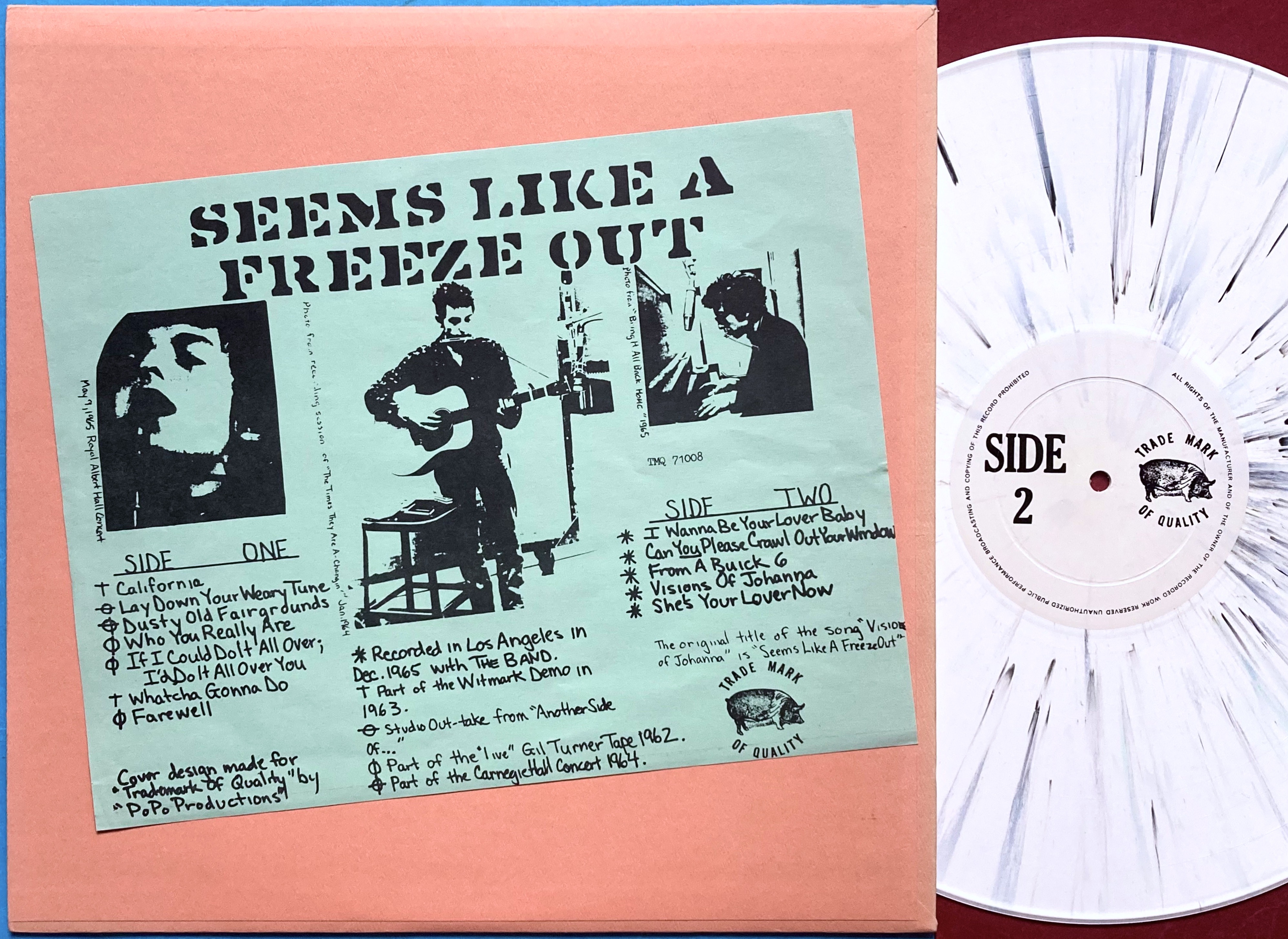 BOB DYLAN - GWW Seems like a freeze out US TMOQ Splatter LP 1970´s  - 4