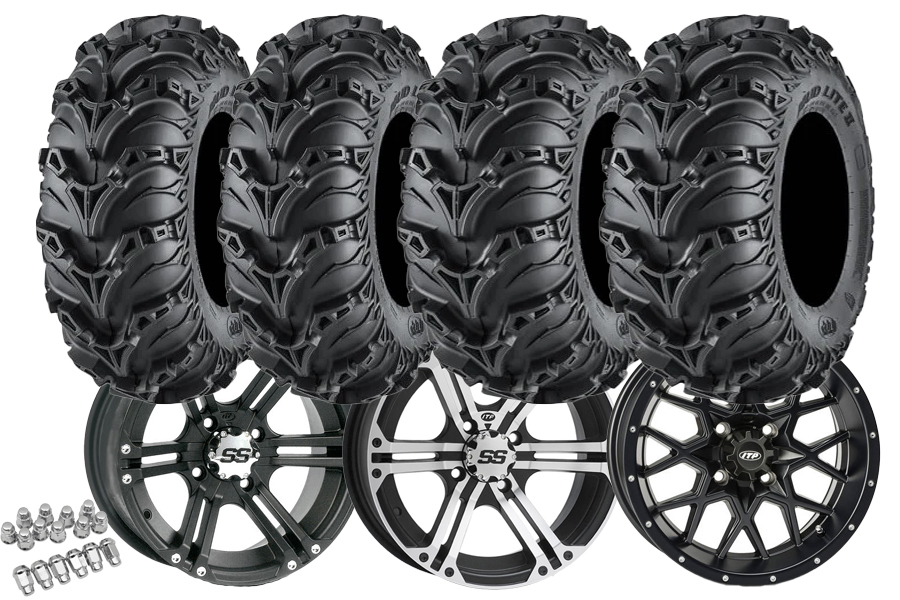 Hjulsats ATV 12" Aluminiumfälg +  ITP Mud Lite® II Däck